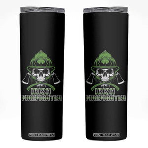 Irish Firefighter Skinny Tumbler Shamrock Skull Man Of Fire TS09 Black Print Your Wear