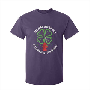 Funny Irish Firefighter T Shirt For Kid Feeling A Wee Bit Hot I'll Shamrock Your World TS09 Purple Print Your Wear