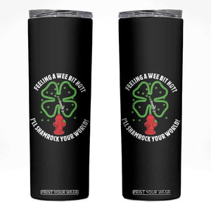 Funny Irish Firefighter Skinny Tumbler Feeling A Wee Bit Hot I'll Shamrock Your World TS09 Black Print Your Wear