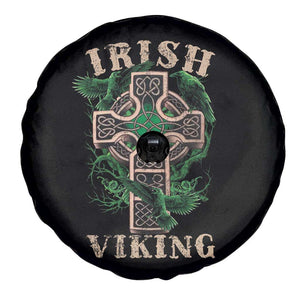 Irish Viking Spare Tire Cover Celtic Cross Odin's Raven TS09 Print Your Wear