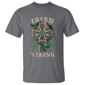 Irish Viking T Shirt Celtic Cross Odin's Raven TS09 Charcoal Print Your Wear