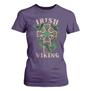 Irish Viking T Shirt For Women Celtic Cross Odin's Raven TS09 Purple Print Your Wear