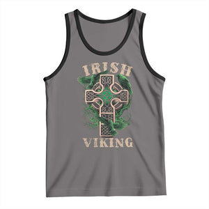 Irish Viking Tank Top Celtic Cross Odin's Raven TS09 Deep Heather Black Print Your Wear