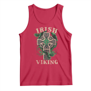 Irish Viking Tank Top Celtic Cross Odin's Raven TS09 Red Print Your Wear