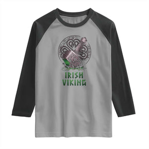 Irish Viking Raglan Shirt Celtic Thor Mjolnir TS09 Sport Gray Black Print Your Wear