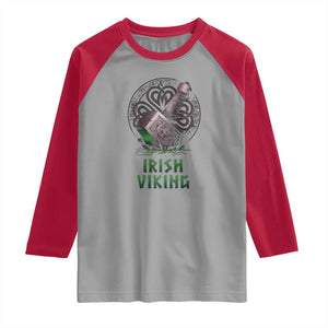 Irish Viking Raglan Shirt Celtic Thor Mjolnir TS09 Sport Gray Red Print Your Wear