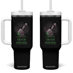 Irish Viking Tumbler With Handle Celtic Thor Mjolnir TS09 One Size: 40 oz Black Print Your Wear