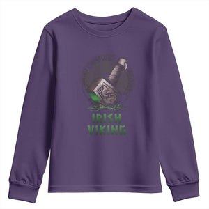 Irish Viking Youth Sweatshirt Celtic Thor Mjolnir TS09 Purple Print Your Wear