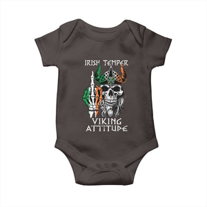 Funny Irish Viking Baby Onesie Irish Temper Viking Attitude TS09 Dark Chocolate Print Your Wear