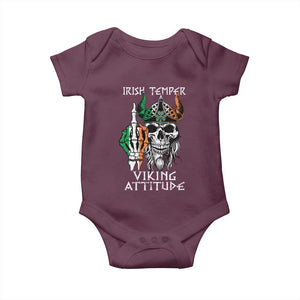 Funny Irish Viking Baby Onesie Irish Temper Viking Attitude TS09 Maroon Print Your Wear