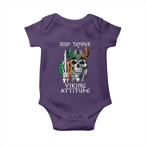 Funny Irish Viking Baby Onesie Irish Temper Viking Attitude TS09 Purple Print Your Wear