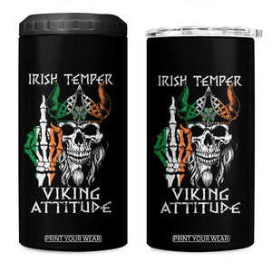 Funny Irish Viking 4 in 1 Can Cooler Tumbler Irish Temper Viking Attitude TS09 One Size: 16 oz Black Print Your Wear