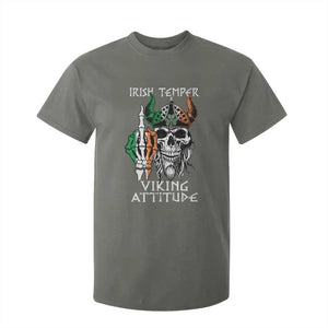 Funny Irish Viking T Shirt For Kid Irish Temper Viking Attitude TS09 Military Green Print Your Wear