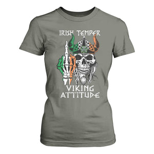 Funny Irish Viking T Shirt For Women Irish Temper Viking Attitude TS09 Military Green Print Your Wear