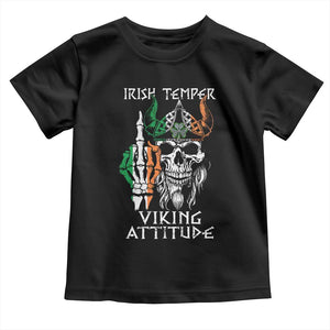Funny Irish Viking Toddler T Shirt Irish Temper Viking Attitude TS09 Black Print Your Wear
