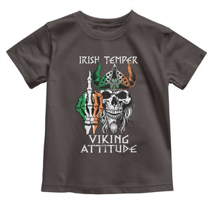 Funny Irish Viking Toddler T Shirt Irish Temper Viking Attitude TS09 Dark Chocolate Print Your Wear