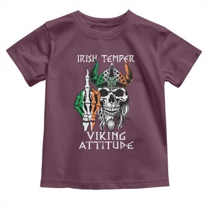 Funny Irish Viking Toddler T Shirt Irish Temper Viking Attitude TS09 Maroon Print Your Wear