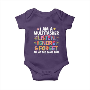 Funny I Am Multitasker Baby Onesie I Can Listen Ignore & Forget All At The Same Time TS09 Purple Print Your Wear