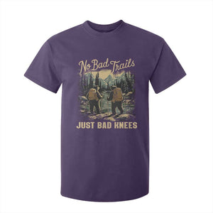Hiking T Shirt For Kid No Bad Trails Just Bad Knees TS09 Purple Print Your Wear