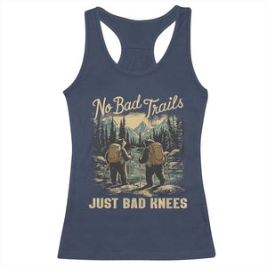 Hiking Racerback Tank Top No Bad Trails Just Bad Knees TS09 Navy Print Your Wear