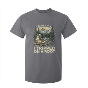 Hiking T Shirt For Kid I Came I Saw I Tripped On A Root TS09 Charcoal Print Your Wear