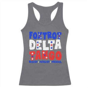 FDT Foxtrot Delta Tango Racerback Tank Top TS09 Charcoal Print Your Wear