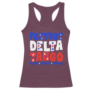 FDT Foxtrot Delta Tango Racerback Tank Top TS09 Maroon Print Your Wear
