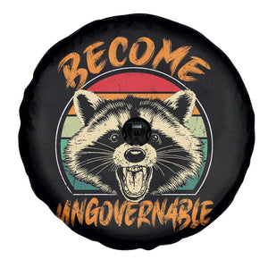 Anarchism Spare Tire Cover Become Ungovernable Angry Raccoon TS09 Print Your Wear