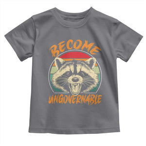 Anarchism Toddler T Shirt Become Ungovernable Angry Raccoon TS09 Charcoal Print Your Wear