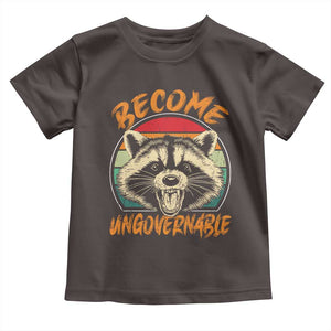 Anarchism Toddler T Shirt Become Ungovernable Angry Raccoon TS09 Dark Chocolate Print Your Wear