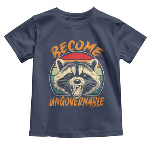 Anarchism Toddler T Shirt Become Ungovernable Angry Raccoon TS09 Navy Print Your Wear