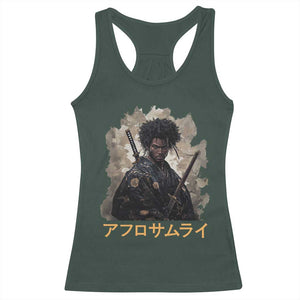 Afro Samurai Racerback Tank Top Black Pride Japanese Arts TS09 Dark Forest Green Print Your Wear