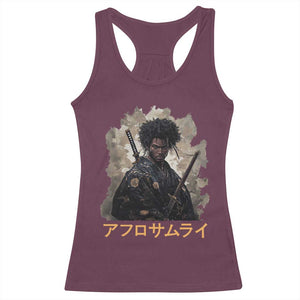 Afro Samurai Racerback Tank Top Black Pride Japanese Arts TS09 Maroon Print Your Wear