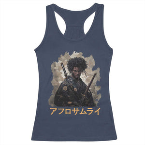 Afro Samurai Racerback Tank Top Black Pride Japanese Arts TS09 Navy Print Your Wear
