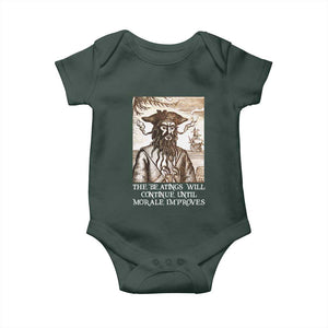 Funny Blackbeard Sarcastic Joke Baby Onesie The Beatings Will Continue until Morale Improves TS09 Print Your Wear