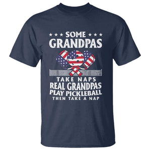 Funny Some Grandpas Take Naps Real Grandpas Play Pickleball T Shirt TS09 Navy Print Your Wear