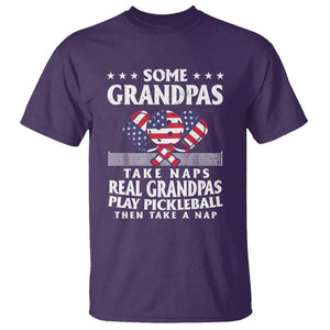 Funny Some Grandpas Take Naps Real Grandpas Play Pickleball T Shirt TS09 Purple Print Your Wear
