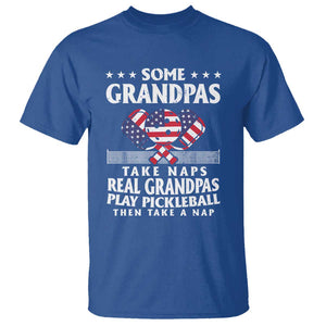 Funny Some Grandpas Take Naps Real Grandpas Play Pickleball T Shirt TS09 Royal Blue Print Your Wear