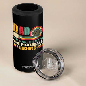 Pickleball Dad 4 in 1 Can Cooler Tumbler The Man The Myth The Legend Retro TS09 Print Your Wear
