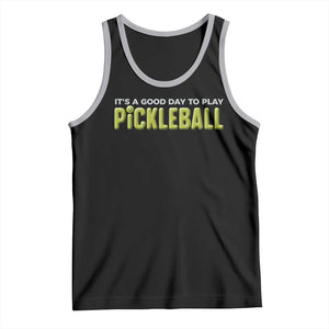 It's A Good Day To Play Pickleball Tank Top TS09 Black Athletic Heather Print Your Wear