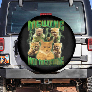 Funny Cat Meme Mewing Not Meowing Spare Tire Cover TS09 No hole Black Print Your Wear