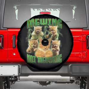 Funny Cat Meme Mewing Not Meowing Spare Tire Cover TS09 Black Print Your Wear