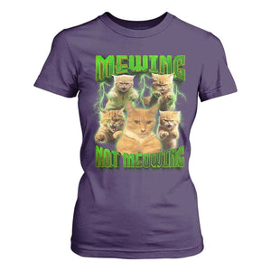 Funny Cat Meme Mewing Not Meowing T Shirt For Women TS09 Purple Print Your Wear