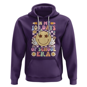 In My 100 Days Of School Era Retro Groovy Hoodie TS09 Purple Printyourwear