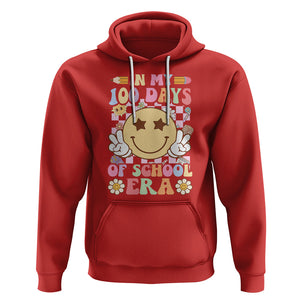 In My 100 Days Of School Era Retro Groovy Hoodie TS09 Red Printyourwear