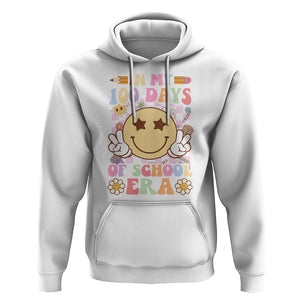 In My 100 Days Of School Era Retro Groovy Hoodie TS09 White Printyourwear