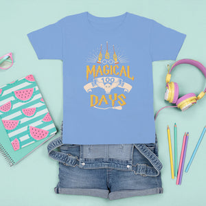 Magical 100 Days Of School Magic Owl T Shirt For Kid TS09 Carolina Blue Printyourwear