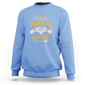 Magical 100 Days Of School Magic Owl Sweatshirt TS09 Carolina Blue Printyourwear