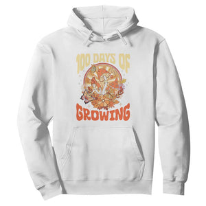 100th Day Of School Teacher Hoodie 100 Days Of Growing Retro Groovy Mushroom TS09 White Print Your Wear