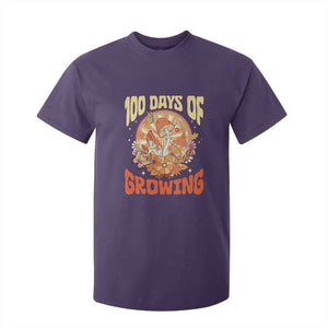 100th Day Of School Teacher T Shirt For Kid 100 Days Of Growing Retro Groovy Mushroom TS09 Purple Print Your Wear